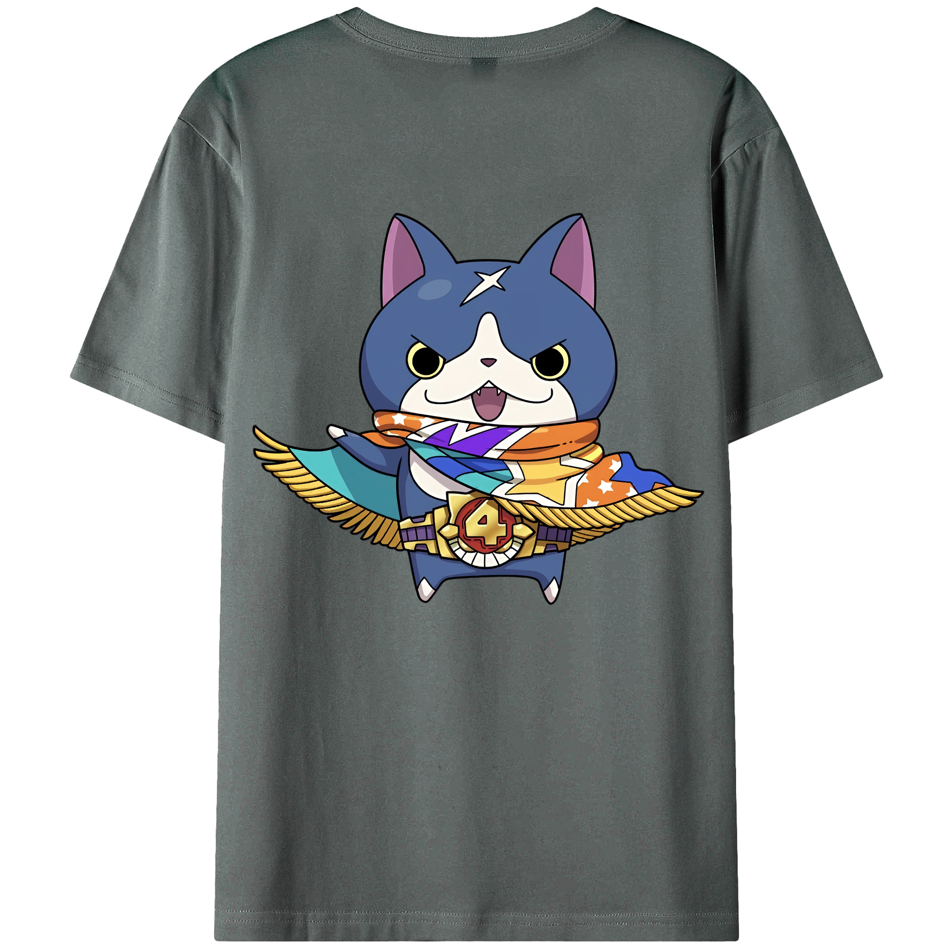 （画像用） 妖怪ウォッチ Yo-kai Watch 綿100％ メンズ半袖Tシャツ（バックプリント） 通気性